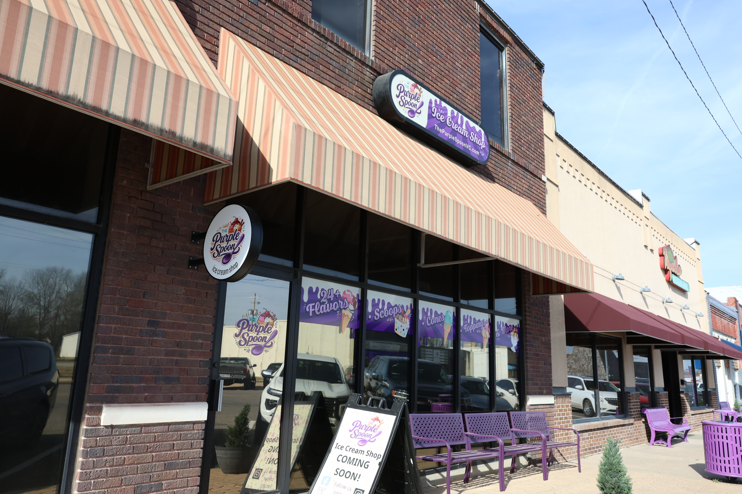 The Purple Spoon storefront on Main Street